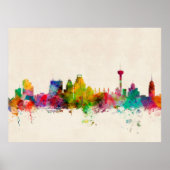 San Antonio Texas Skyline Cityscape Poster (Voorkant)