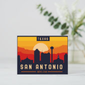 San Antonio Texas Skyline Cityscape Souvenir Briefkaart (Staand voorkant)