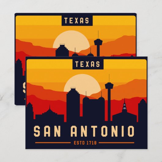 San Antonio Texas Skyline Cityscape Souvenir Briefkaart (Voorkant / Achterkant)