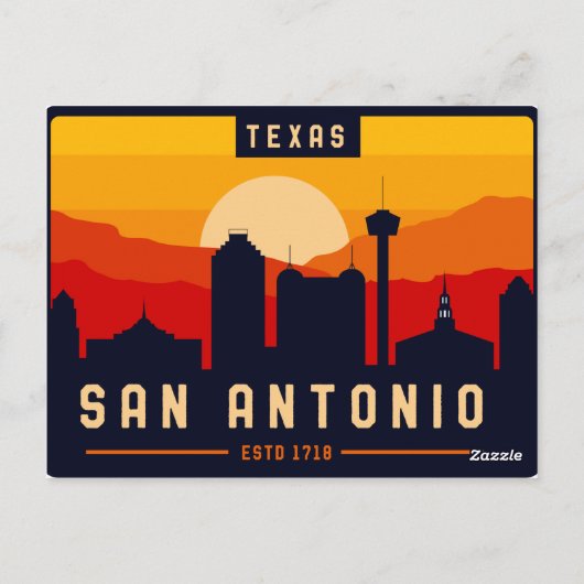 San Antonio Texas Skyline Cityscape Souvenir Briefkaart (Achterkant)