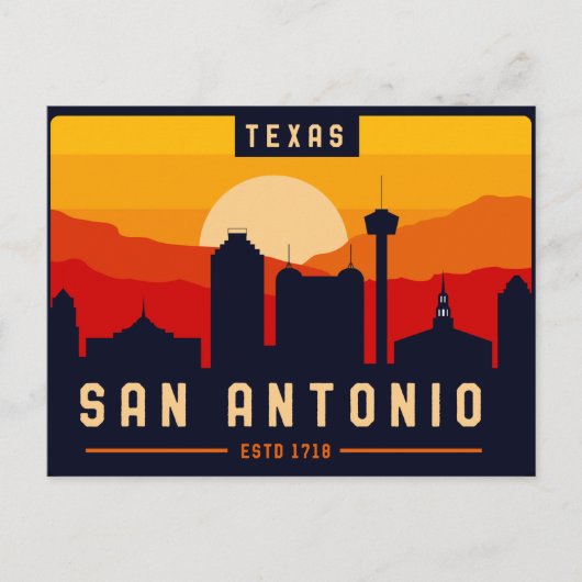 San Antonio Texas Skyline Cityscape Souvenir Briefkaart (Voorkant)