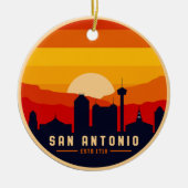 San Antonio Texas Skyline Cityscape Souvenir Keramisch Ornament (Voorkant)