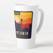 San Antonio Texas Skyline Cityscape Souvenir Latte Mok (Rechterhoek)