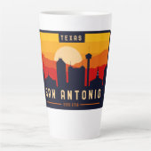 San Antonio Texas Skyline Cityscape Souvenir Latte Mok (Voorkant)