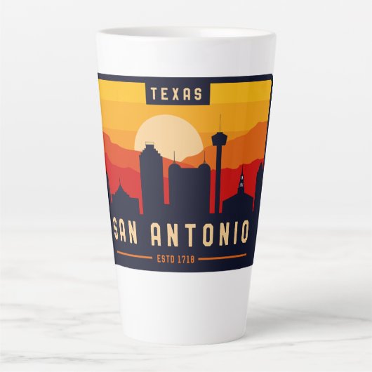 San Antonio Texas Skyline Cityscape Souvenir Latte Mok (Voorkant)