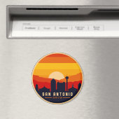 San Antonio Texas Skyline Cityscape Souvenir Magneet (Insitu (Vaatwasser))