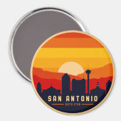 San Antonio Texas Skyline Cityscape Souvenir Magneet (Voorkant / Achterkant)