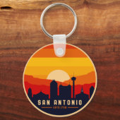 San Antonio Texas Skyline Cityscape Souvenir Sleutelhanger (Voorkant)
