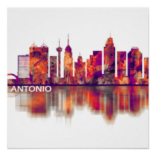 San Antonio Texas skyline Perfect Poster