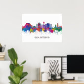 San Antonio Texas Skyline Poster (Thuiskantoor)