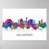 San Antonio Texas Skyline Poster (Voorkant)