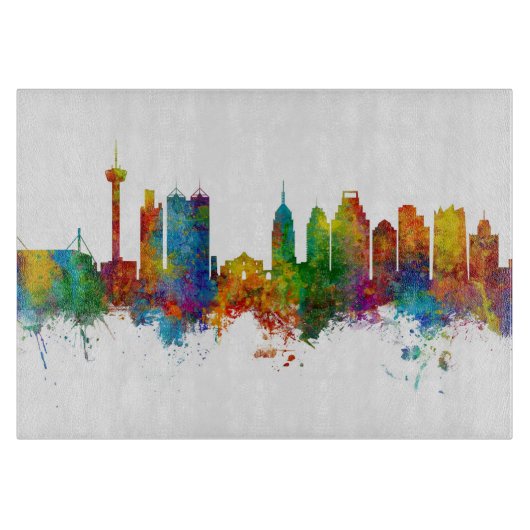 San Antonio Texas Skyline Snijplank (Voorkant)