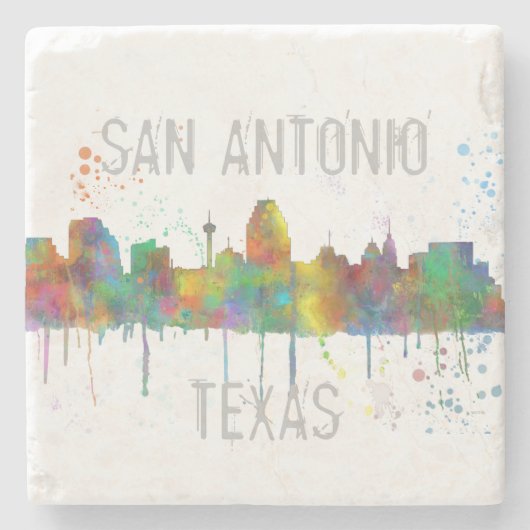 SAN ANTONIO TEXAS SKYLINE STENEN ONDERZETTER (Voorkant)