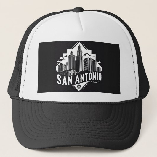 San Antonio Texas skyline Trucker Pet (Voorkant)