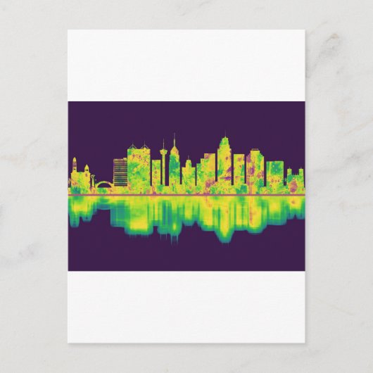 San Antonio Texas skyline Uitnodiging Briefkaart (Voorkant)