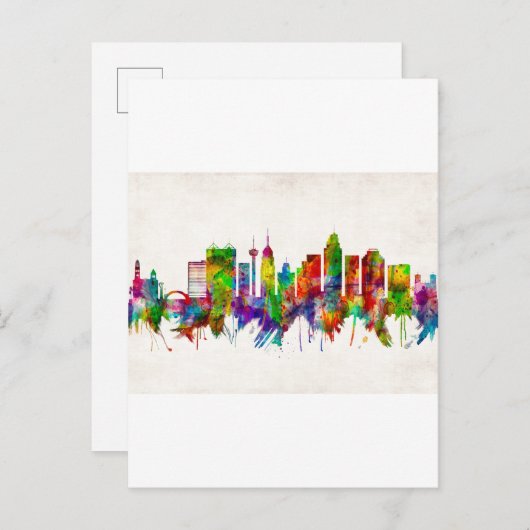 San Antonio Texas skyline Uitnodiging Briefkaart (Voorkant / Achterkant)