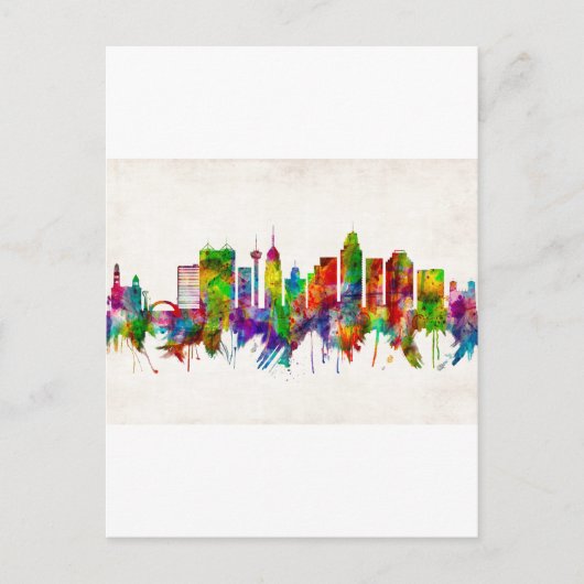 San Antonio Texas skyline Uitnodiging Briefkaart (Voorkant)