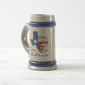 San Antonio Texas State Map Star, Boots, Pet Stein Bierpul (Voorkant links)
