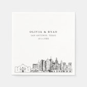 San Antonio Texas Trouwpapier Cocktail servet (Voorkant)