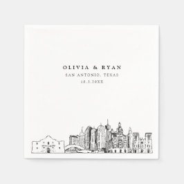 San Antonio Texas Trouwpapier Cocktail servet