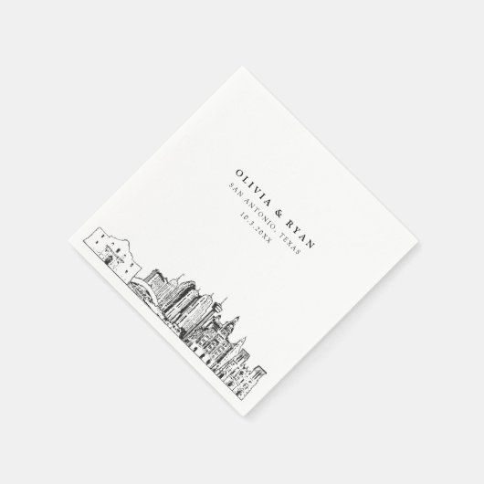 San Antonio Texas Trouwpapier Cocktail servet (Hoek)