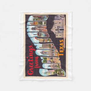 San Antonio Texas TX  Briefkaart met grote letters Fleece Deken