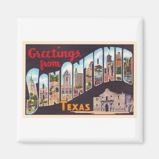 San Antonio Texas TX  Briefkaart met grote letters Magneet (Voorkant)