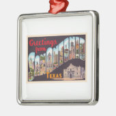 San Antonio Texas TX  Briefkaart met grote letters Metalen Ornament (Links)