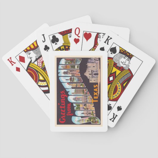 San Antonio Texas TX  Briefkaart met grote letters Pokerkaarten (Achterkant)