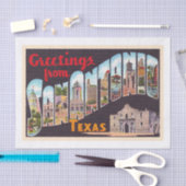 San Antonio Texas TX  Briefkaart met grote letters Tissuepapier (Craft)