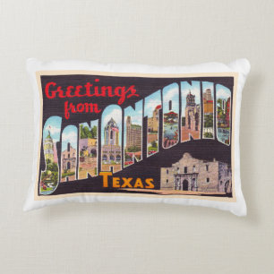 San Antonio Texas TX Vintage groot Briefkaart Accent Kussen