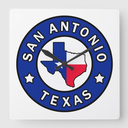 San Antonio Texas Vierkante Klok (Voorkant)