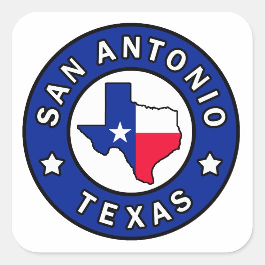 San Antonio Texas Vierkante Sticker (Voorkant)