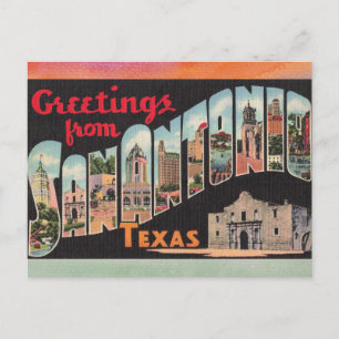 San Antonio Texas Vintage Travel Briefkaart