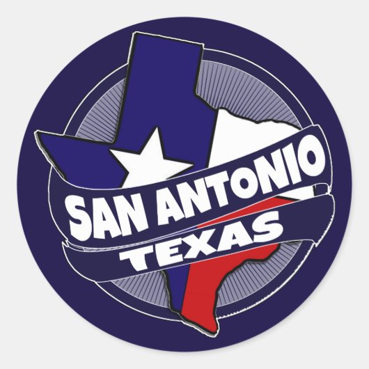 San Antonio Texas vlag barstte stickers (Voorkant)