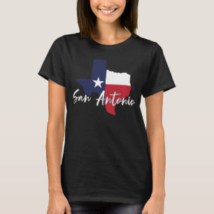 San Antonio, Texas Vlag Kaart Vrouwen Zwart T-shirt