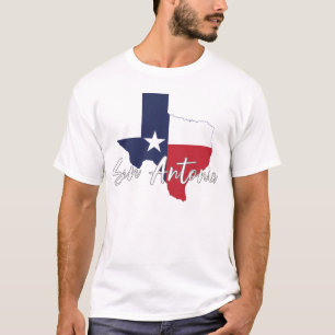 San Antonio, Texas Vlaggenkaart Mannen T-shirt