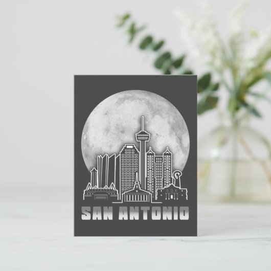 San Antonio Texas Volle Maan Briefkaart (Staand voorkant)