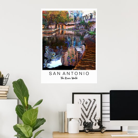 San Antonio, Texas: Walk Art Print (Thuiskantoor)