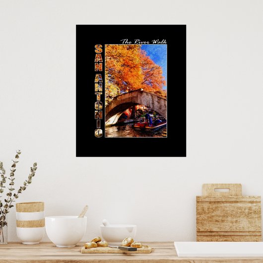 San Antonio, Texas: Walkbrug Poster (Keuken)