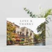 San Antonio Texas Wedding Photo Bedankkaart (Staand voorkant)