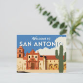 San Antonio, Texas, welkom Briefkaart (Staand voorkant)