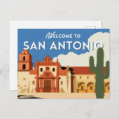 San Antonio, Texas, welkom Briefkaart (Voorkant / Achterkant)
