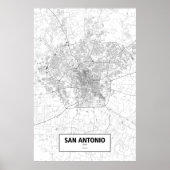 San Antonio, Texas (zwart op wit) Poster (Voorkant)