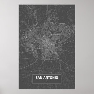 San Antonio, Texas (zwart wit) Poster