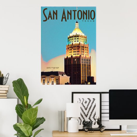  San Antonio Travel Poster (Thuiskantoor)