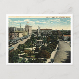 San Antonio TX Alamo Plaza, 1923 Vintage geïnspire Briefkaart