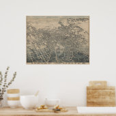 San Antonio TX Bird's Eye Panoramic Map 1886 Poster (Keuken)