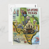 San Antonio TX Briefkaart (Voorkant / Achterkant)