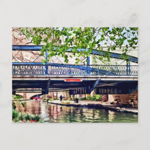 San Antonio TX - Brug op Paseo Del Rio Briefkaart